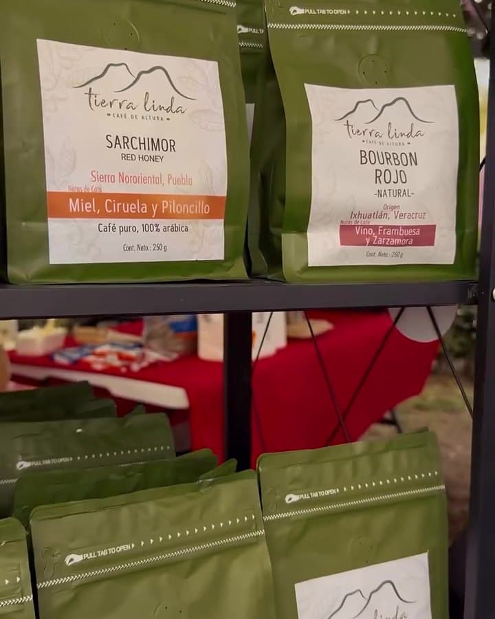 Bolsas de café de un productor local